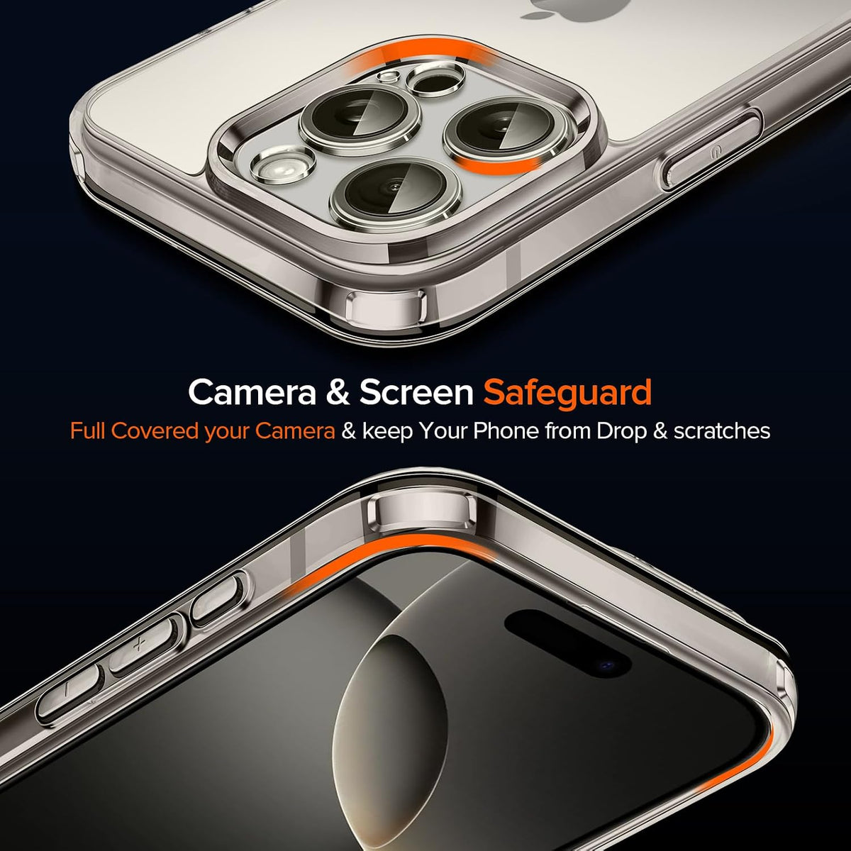 Clear Case Compatible with iPhone 16 Pro Max 6.9 inch, 1 Phone Case + 2 Tempered Glass Screen Protector, Non-Yellowing Military Shockproof Anti-Scratch Slim Phone Case Cover