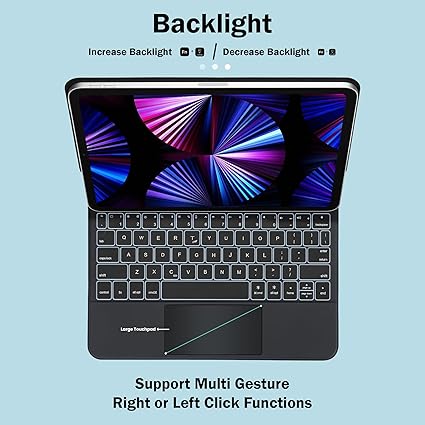 Magnetic Keyboard Case with LED Backlight for iPad Pro and iPad Air 11 Inch