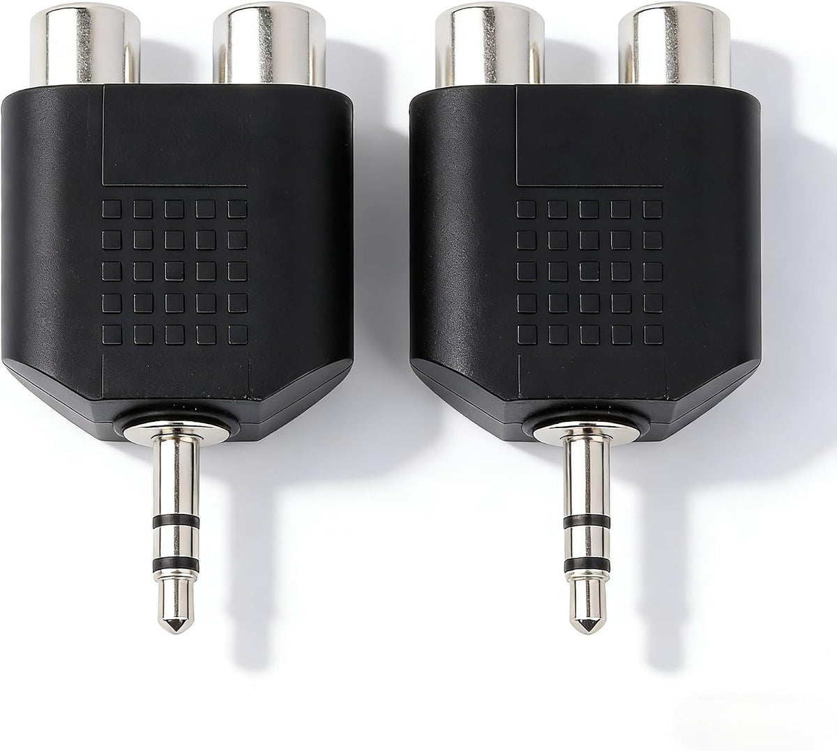 AUX 3.5mm to Dual RCA Adaptor | Male AUX to 2 Female RCA | Pack of 5 | Stereo Sound AUX-IN Headphones Mobile Phone PC to Amplifier Amp HiFi System Converter