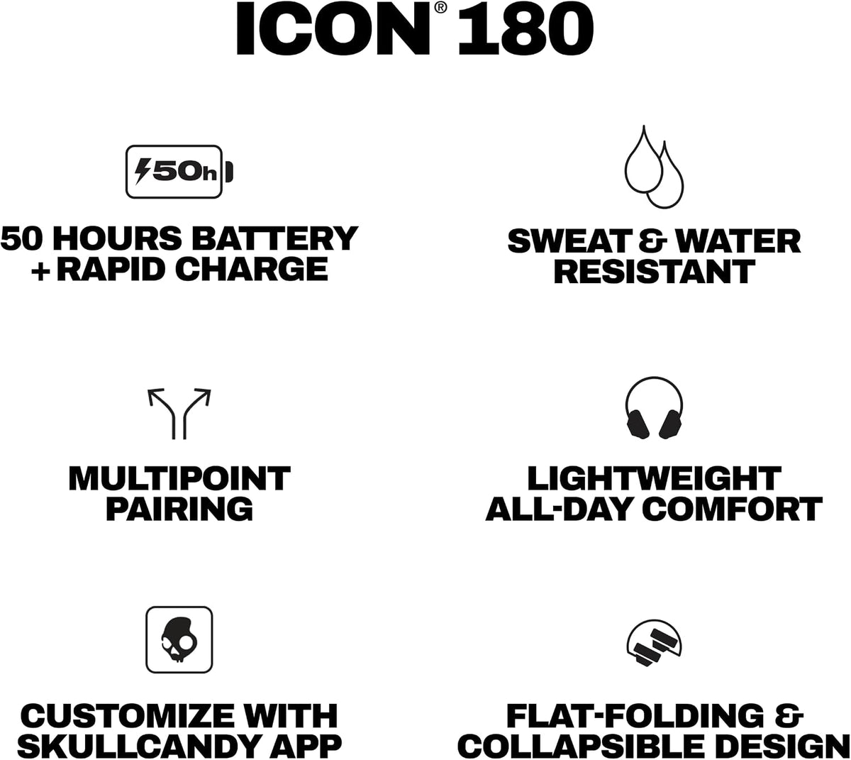 Skullcandy Icon 180 On-Ear Headphones - Bone White