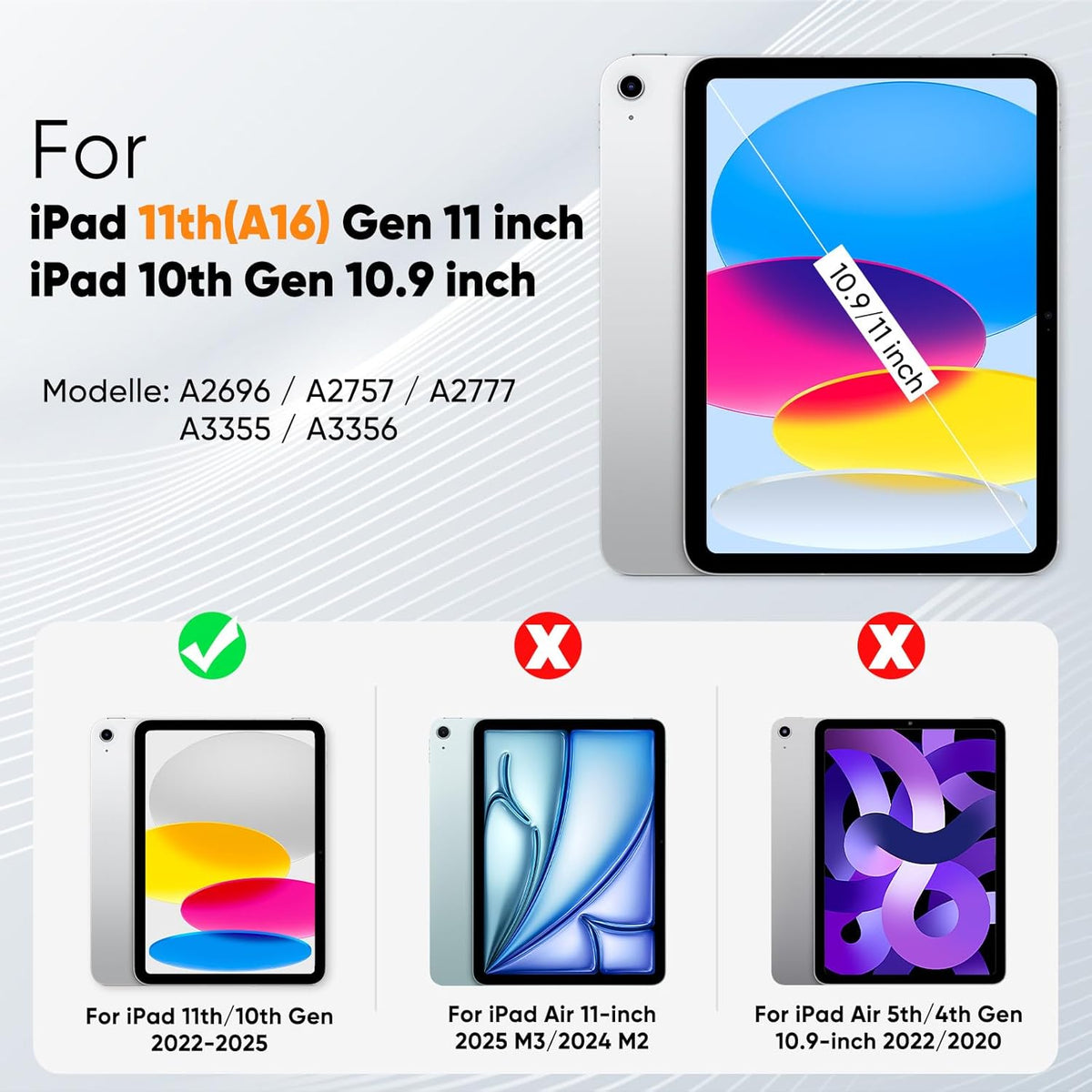 Strong Protective Case iPad 11th Gen & iPad 10th gen A16, Black, Table Stand, Grip Hold, Defender Shockproof Back Cover