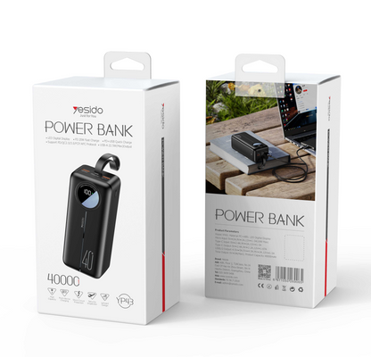 40000Mah Power Bank With Lcd Display 22 5W Fast Charging Usb Type C“ Premium Quality, Stylish & Durable Protective Case