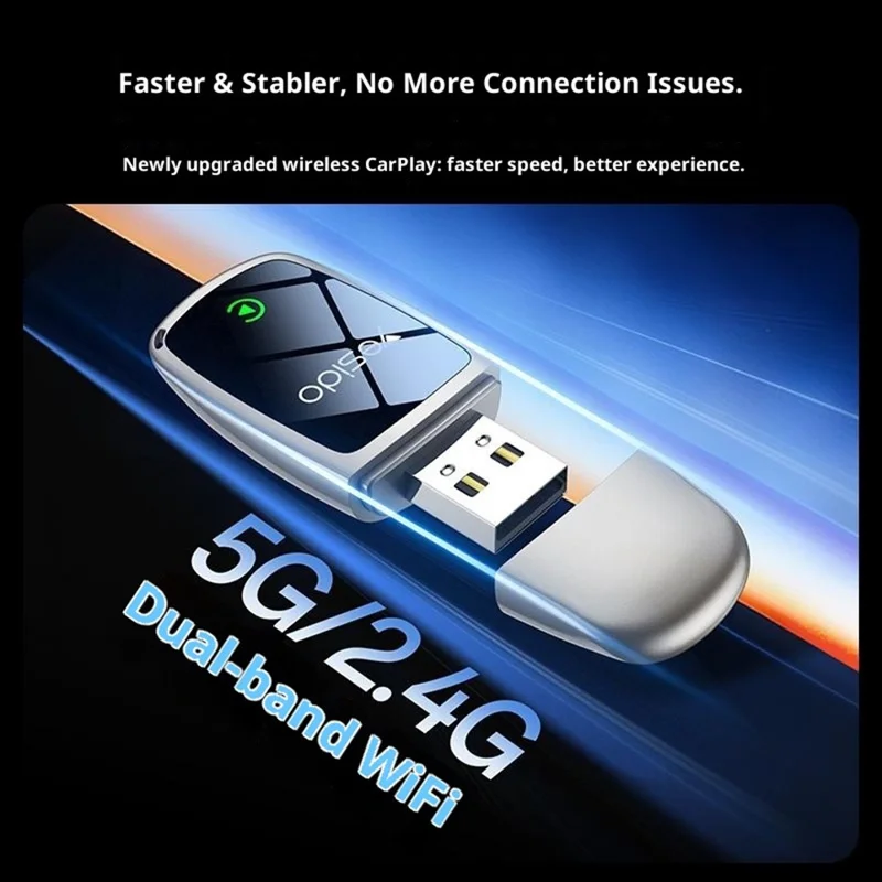 Wireless CarPlay Adapter For Car Stereo 5G / 2.4G Dual Band WiFi OTA Upgradable