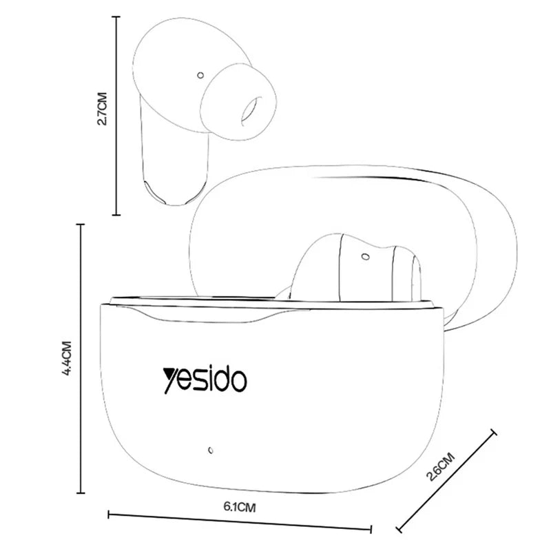 ANC ENC Wireless Earbuds Bluetooth 5.0 with LED Display and Mic