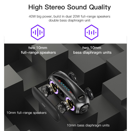 High Power Bluetooth Speaker Wireless BT Speaker | Fidelity Portable Stereo Bluetooth Speaker