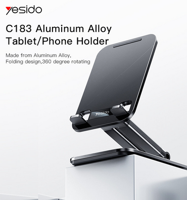 Yesido C183 Desktop Tablet Stands Aluminum Alloy Table Foldable Extend Support Desk Mobile Phone Holder