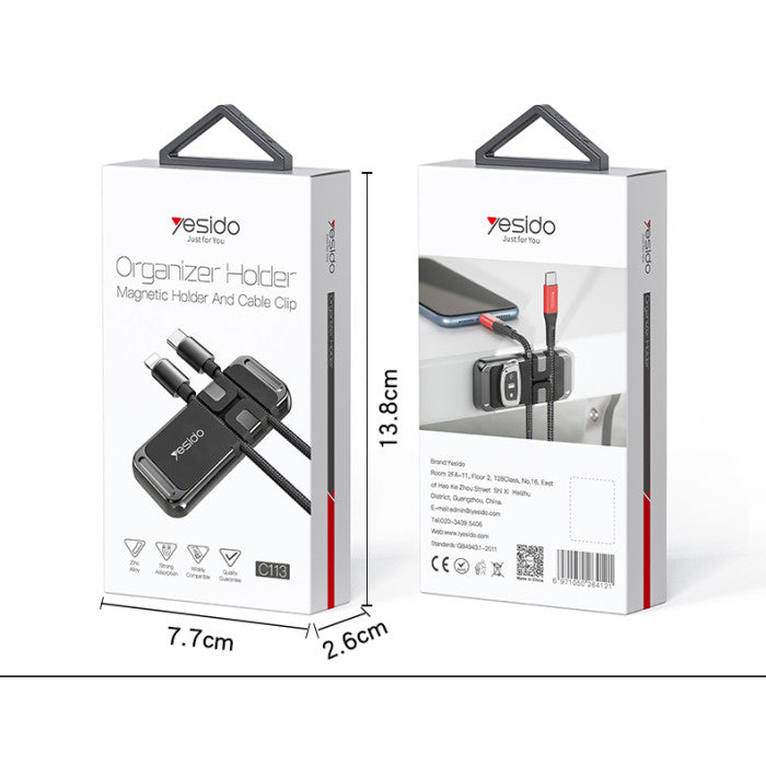 Magnetic Cable Organizer Holder Clip for Desk Car Office Charging Cables