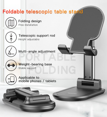Yesido C85 Portable Desktop Telescopic Folding Phone Holder | Adjustable Aluminium Alloy Tablet Stand