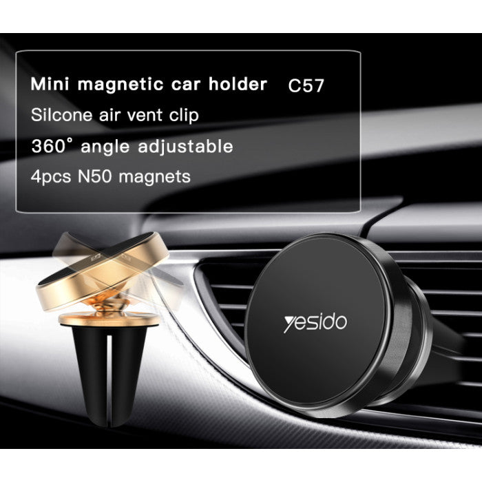 Yesido Car Magnetic Phone Holder – Stong Grip Hold | Air Vent Mount C57