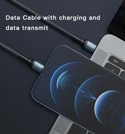 Yesido CA76 1.2M/2M/3M PD 20W Fast Charging Nylon PD Type-C to 8 Pin For iPhone Data Cable