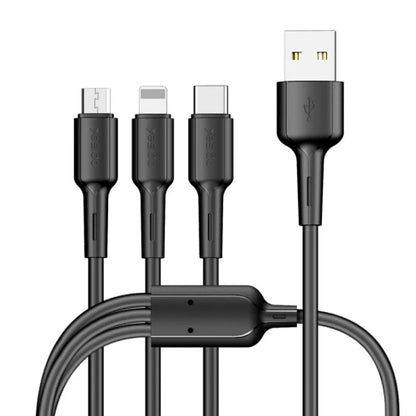 Yesido CA41 Data Cable Line USB To Micro Type-C Lightning Mobile Phone Charging 3 In 1 Usb Cable