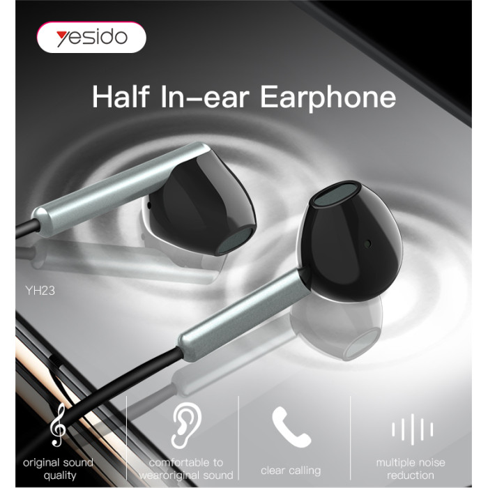 Yesido YH23 Hot Selling 3.5mm Wired With Built-in Mic And Remote Control Earbuds Earphone