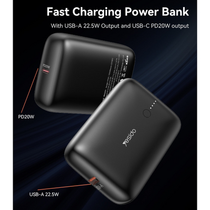 Mini 10000mAh Power Bank PD 20W + USB 22.5W Fast Charging Portable Charger
