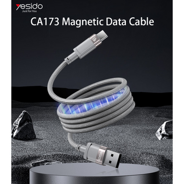 Yesido CA173 USB To Type-C 1 Meters Length Max 18W Fast Charging Magnetic Data Cable