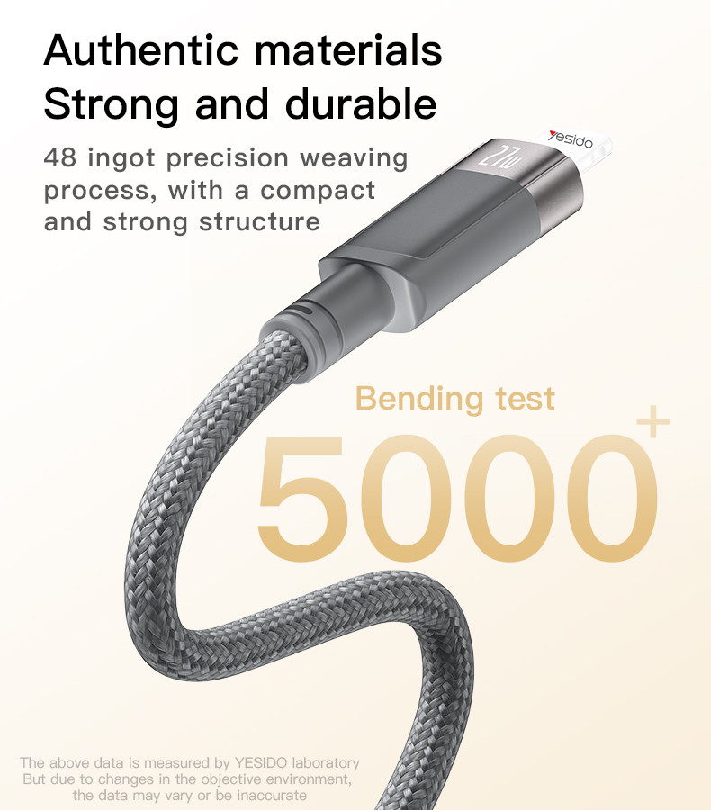 Yesido CA172L 1M Length TC To IP Built-in Intelligent Chip PD27W Fast Charging Magnetic Saving Data Cable
