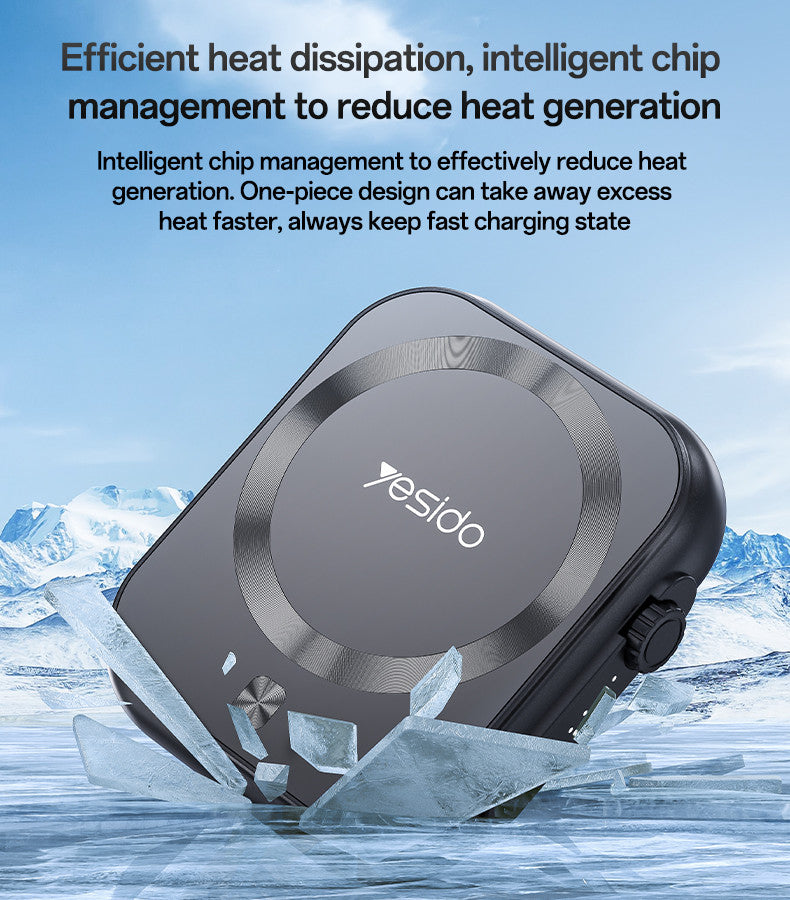 YESIDO YP59 5000mAh PD20W Fast Charging Earphone&Smart Watch 3 in 1 15W Wireless Charging Power Bank