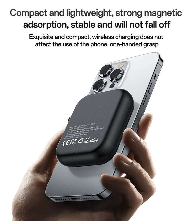 YESIDO YP59 5000mAh PD20W Fast Charging Earphone&Smart Watch 3 in 1 15W Wireless Charging Power Bank