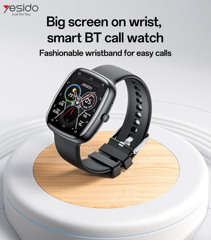 Yesido IO22 1.83 Inch Big Screen Real-time Message Notification Health Detection BT Smart Call Watch