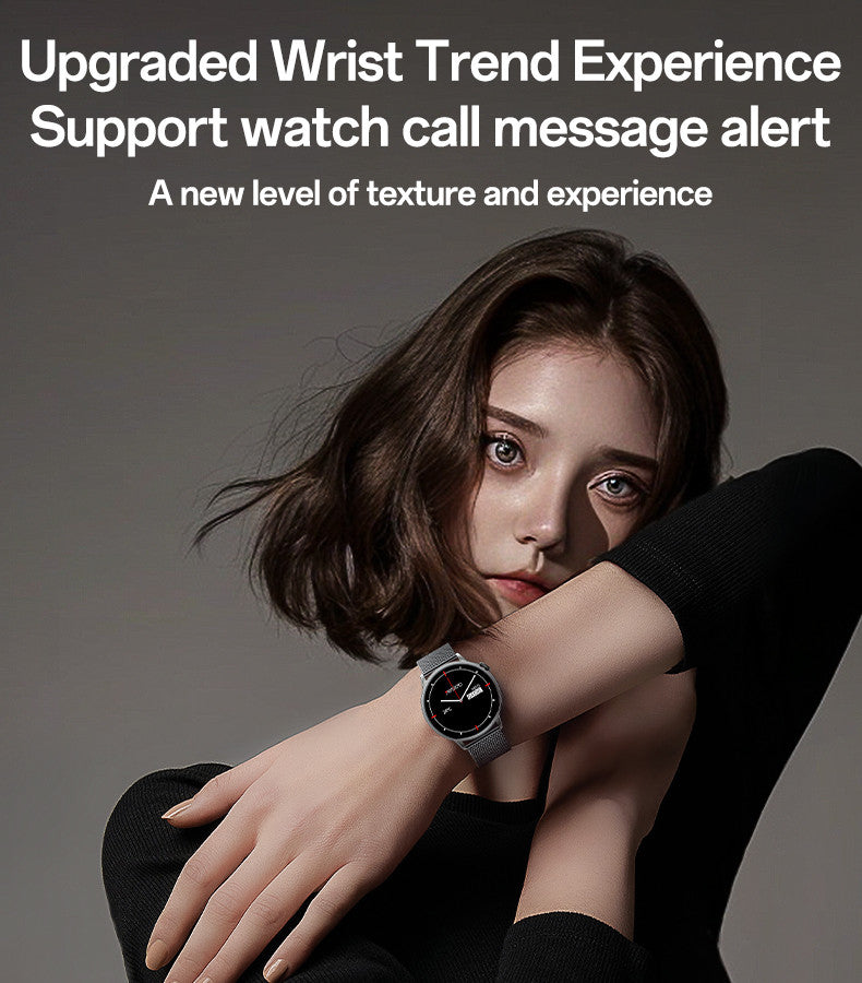 Yesido Smart Watch Round HD Display, Clear Calls, Dual ( Metal & Silicone) Straps, Black, Water Resistant, Heart Rate, Compatibility-IOS & Android, Long Battery Health
