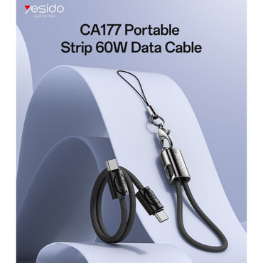 20CM 60W Type-C To Type-C OD4.0 Design With Premium Chips Zinc Alloy Portable Strip Data Cable