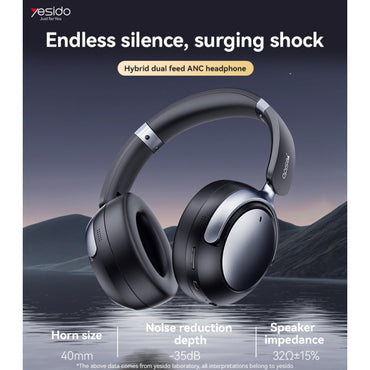 Bluetooth 5.3 Wireless Headphones with ANC ENC Noise Cancelling and Long Battery