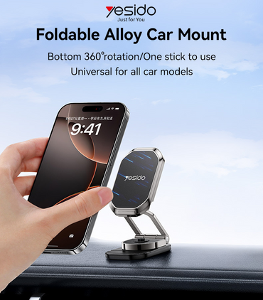 360 Rotation Zinc Alloy 6*N42 Magnets Foldable Magnetic Dashboard Car Phone Holder