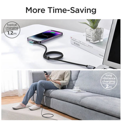 JOYROOM S-CL020A17 20W Type C - 8-Pin Right Angle Fast Charging Data Cable 1.2M