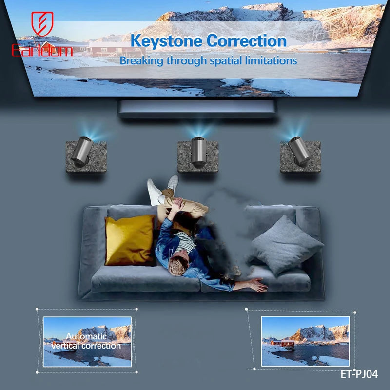 Portable HD LED Projector with 4K?Support and Wireless Connectivity