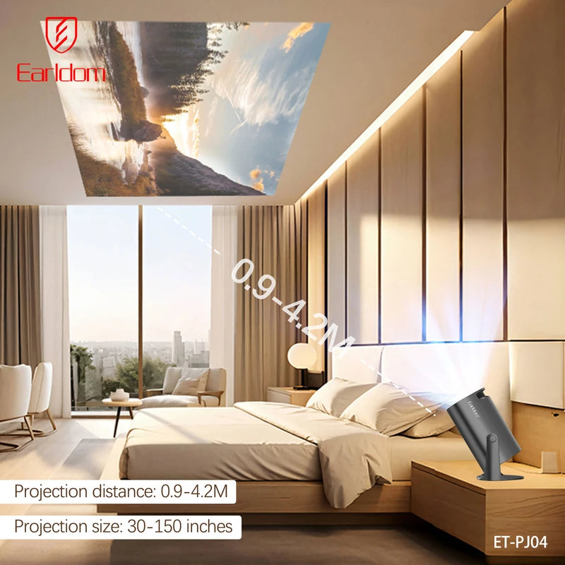 Portable HD LED Projector with 4K?Support and Wireless Connectivity