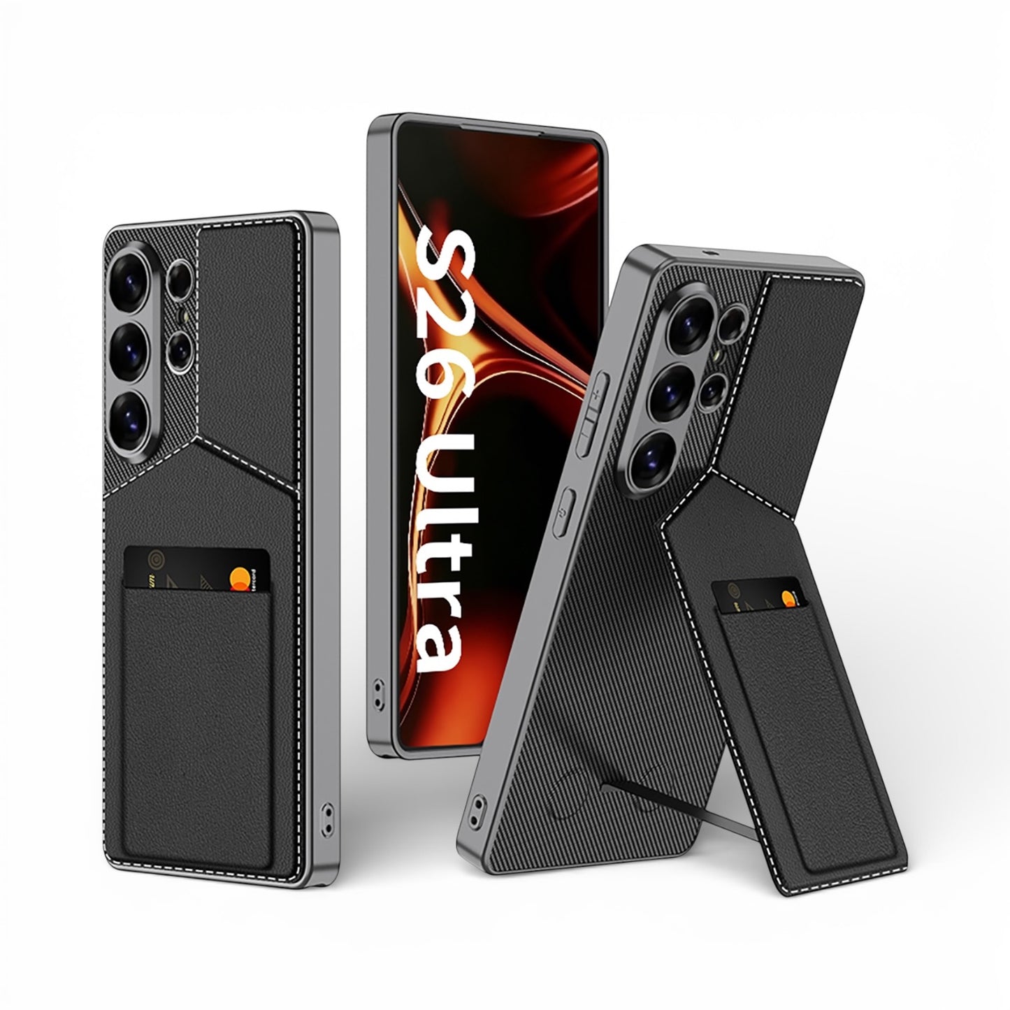 New Design Case For Samsung S26 Ultra, S25 Ultra Stand Plus Card Holder Cover - Business Series Phone Case