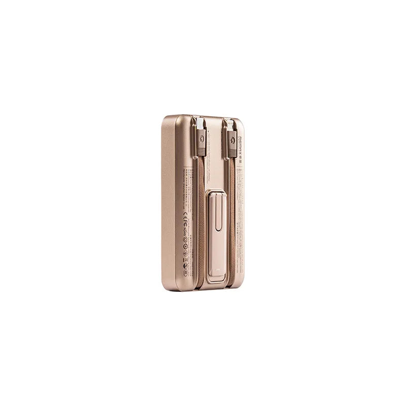 REMAX CX-2 10000mAh Power Bank – 15W Magnetic Wireless iWatch, Phone, Tablet Fast Charging, PD 20W USB-C, Built-in Cables & Foldable Stand