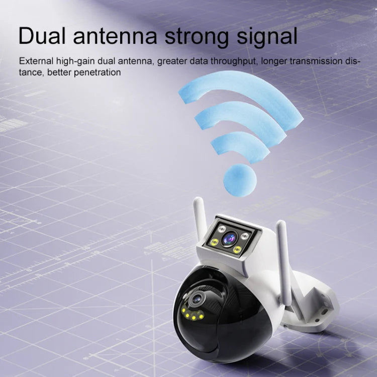 Yesido KM12 Dual-Lens Smart Security Camera: 4MP 360° Panoramic WiFi Surveillance with Full-Color Night Vision Indoor / Sheltered Outdoor - GADGETOLOGY