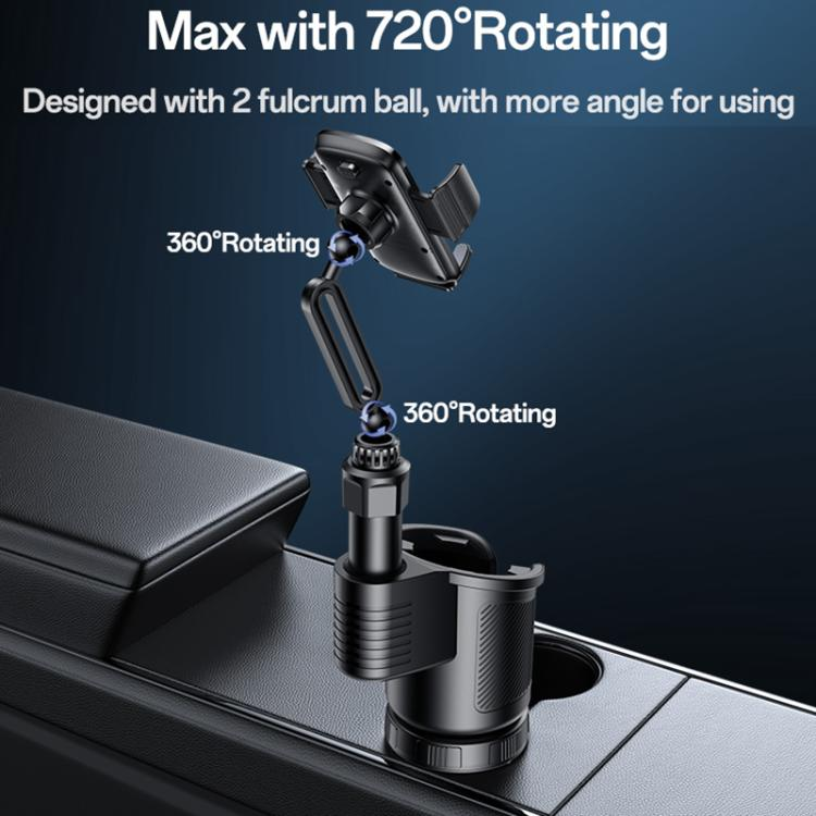 720 Rotating Phone Mount 2 in 1 Funtion Car Cup Hole With Rotating Adjustable Base Phone Holder
