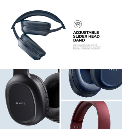 HAVIT Wireless Black Headphones Amazing Sound Clarity H2590BT Pro Comfortable