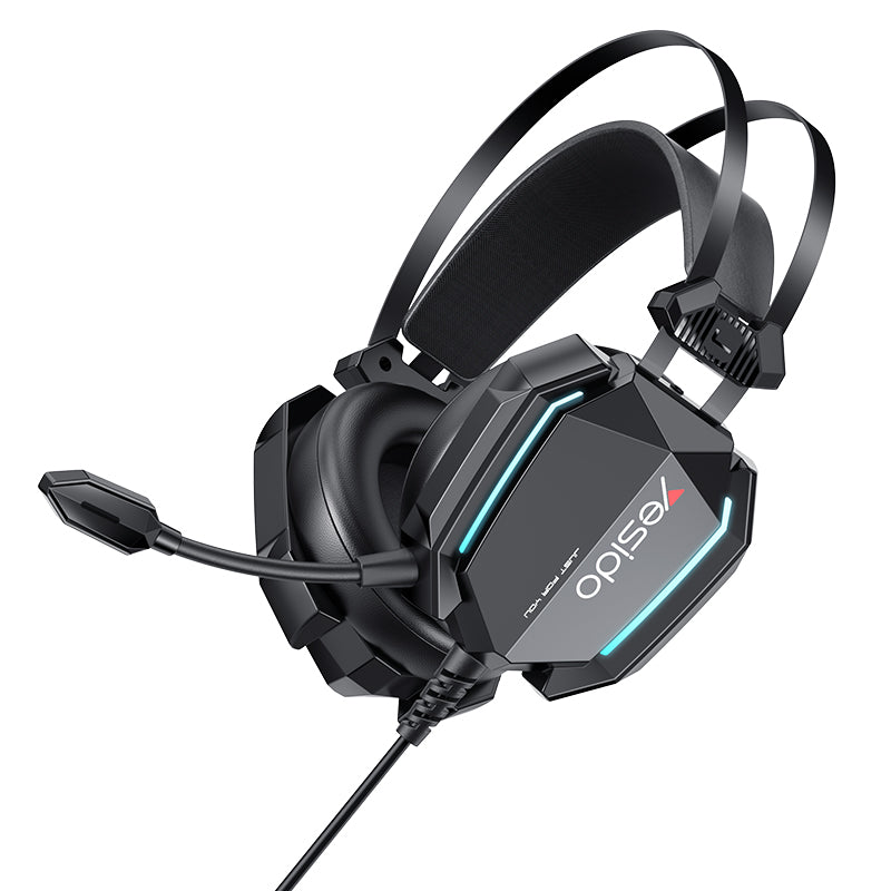 Wired Gaming Headset with LED Light, Noise Cancelling Mic, Comfortable Ear Cushions