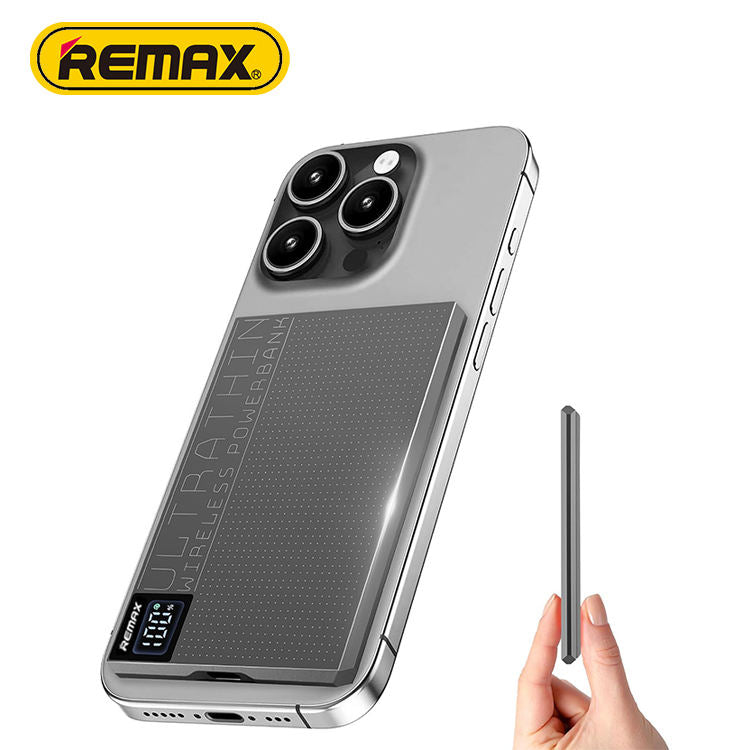 Remax Powerbank Ultra-Slim, Fast Charge, Wireless/Wired Charging 5000mah - 15w(magnetic wireless),20w with wire (USB- C Output) Support Magsafe