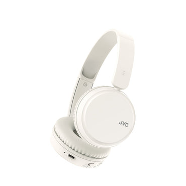 White JVC headphones on a white background