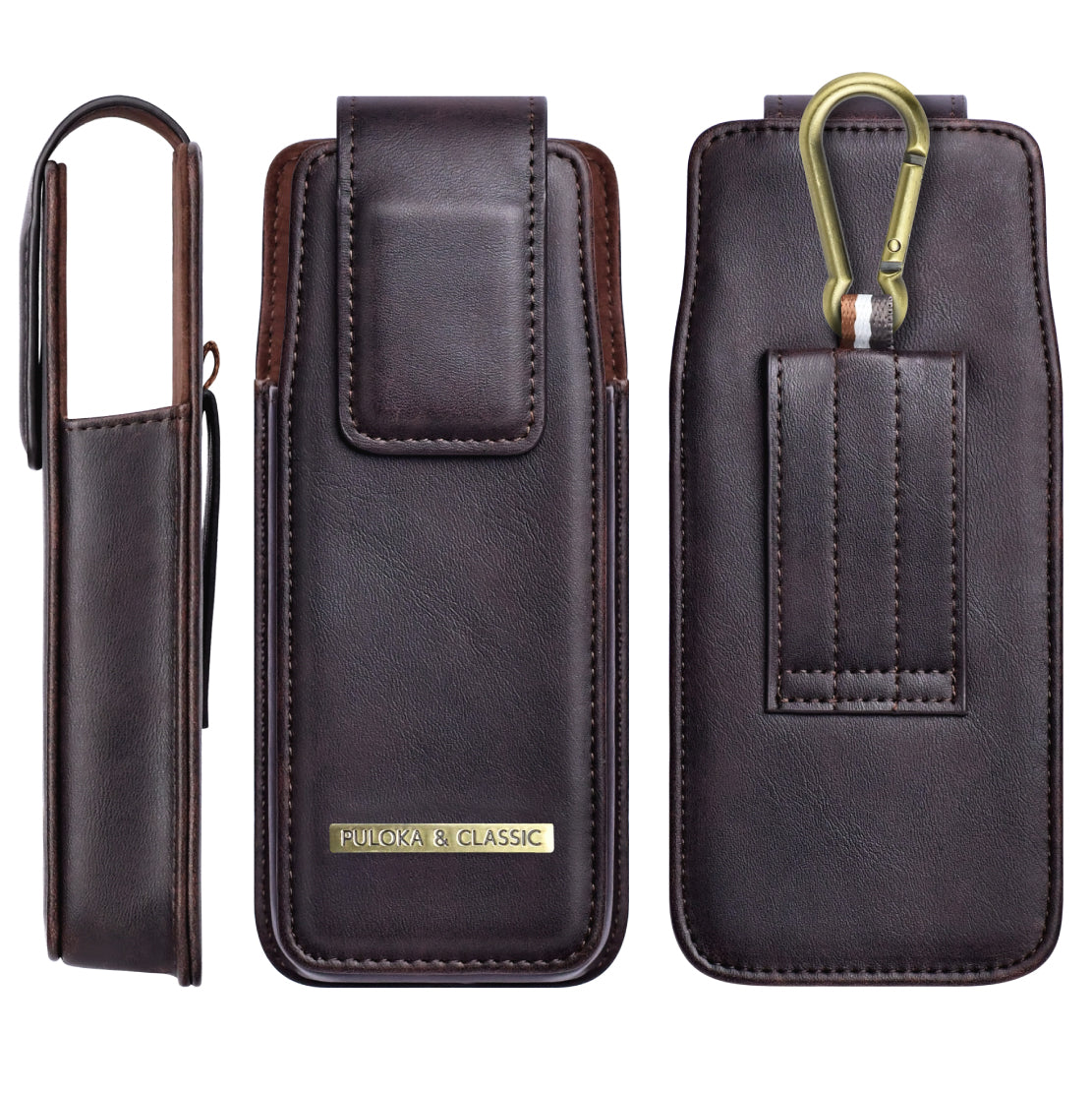 Puloka Leather Samsung Z Fold Series Phone Hanging Pouch Case , 360° Protection