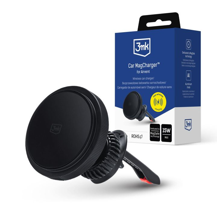 3mk Car MagCharger™ for Airvent – Magnetic Car Mount with Wireless Charging