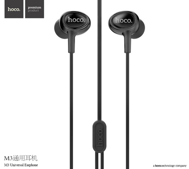 M3 Universal Earphone with Microphone iP Black