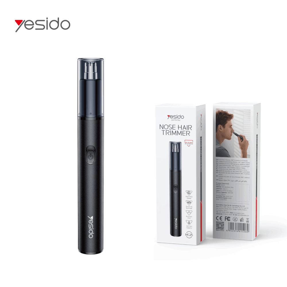 Yesido MG25 Nose Hair Trimmer 360 Degree Dual Blades USB Rechargeable