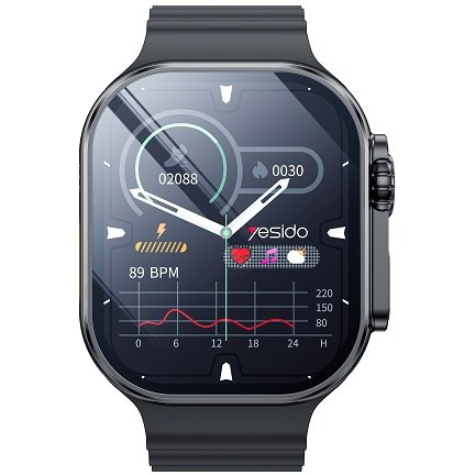 YESIDO IO27 Smartwatch – 2.02" TFT Display, Bluetooth 5.0, NFC, IPX5 Waterproof, Health Monitoring, 5 Straps Included