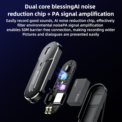 2 in 1 Wireless Lavalier Microphone 8 Pin Receiver with Charging Box