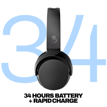 Skullcandy Riff 2 Wireless On-Ear Headphones - Black - 34hr Battery - Tile - MIC
