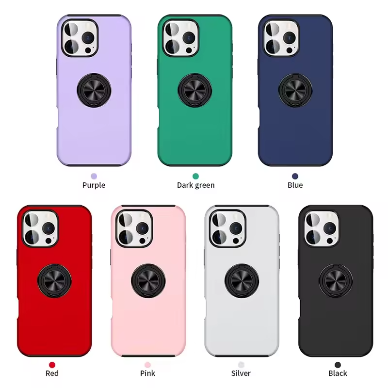 Magnetic Stand Ring Case For iPhone 17 Pro Max,16,15,14,12,13,12,11 Hard Case Anti Shock Car/ Table  Holder/Stand