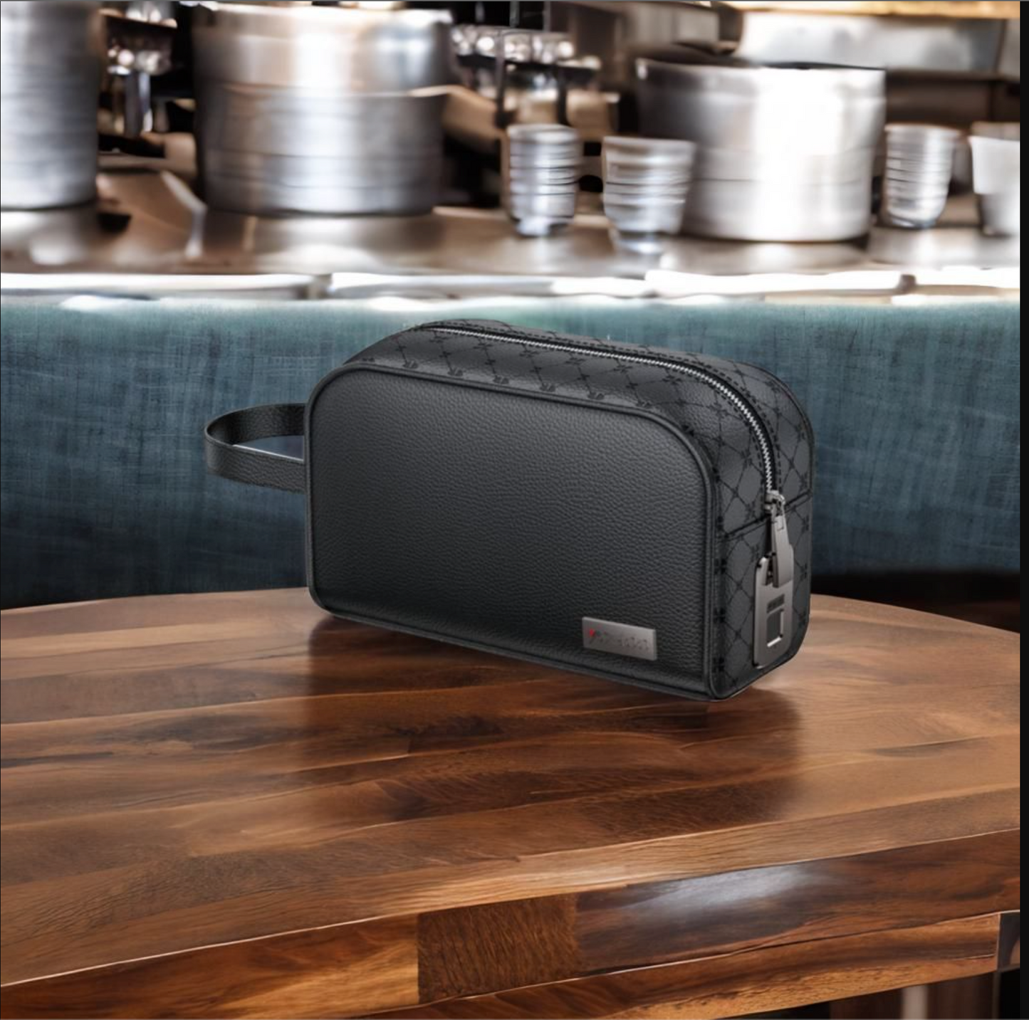 Leather Travel Toiletry Smart Bag Finger Print Unlock for Men & Women – WB57 Organizer