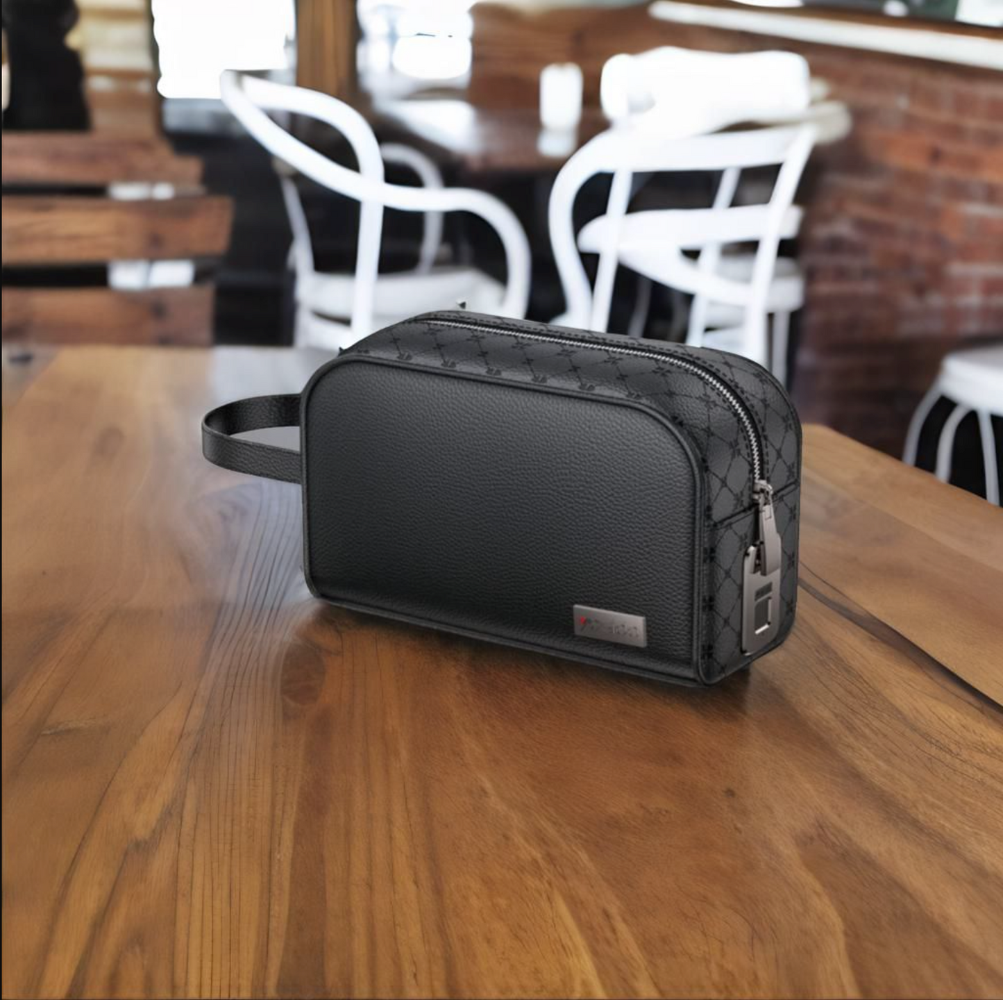 Leather Travel Toiletry Smart Bag Finger Print Unlock for Men & Women – WB57 Organizer