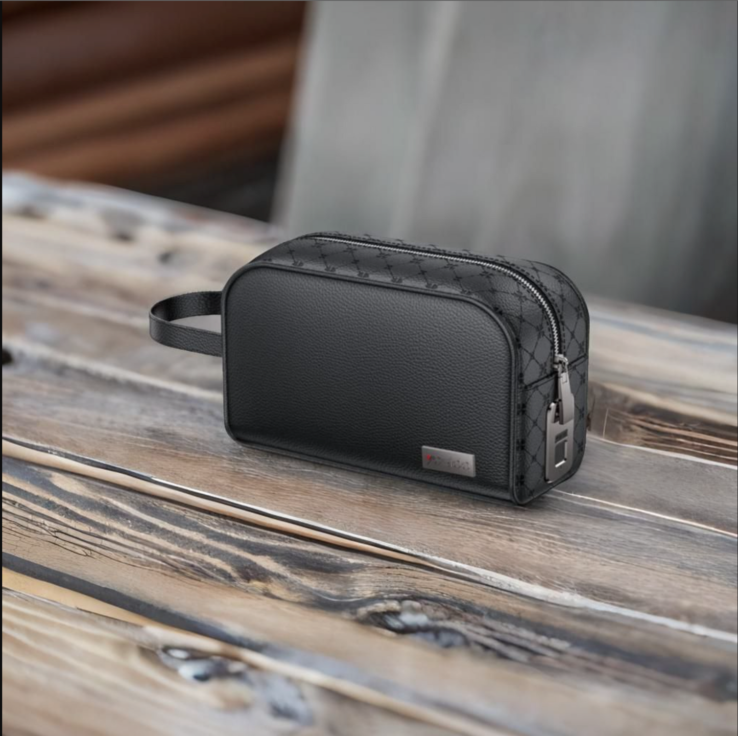 Leather Travel Toiletry Smart Bag Finger Print Unlock for Men & Women – WB57 Organizer