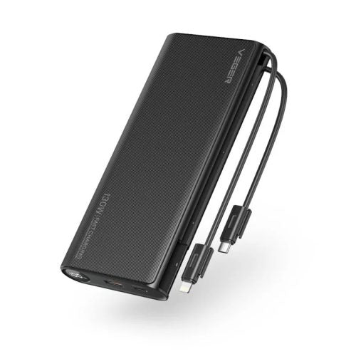 10000mAh Power Bank 22.5W Fast Charging with LED Display Built-In Cable