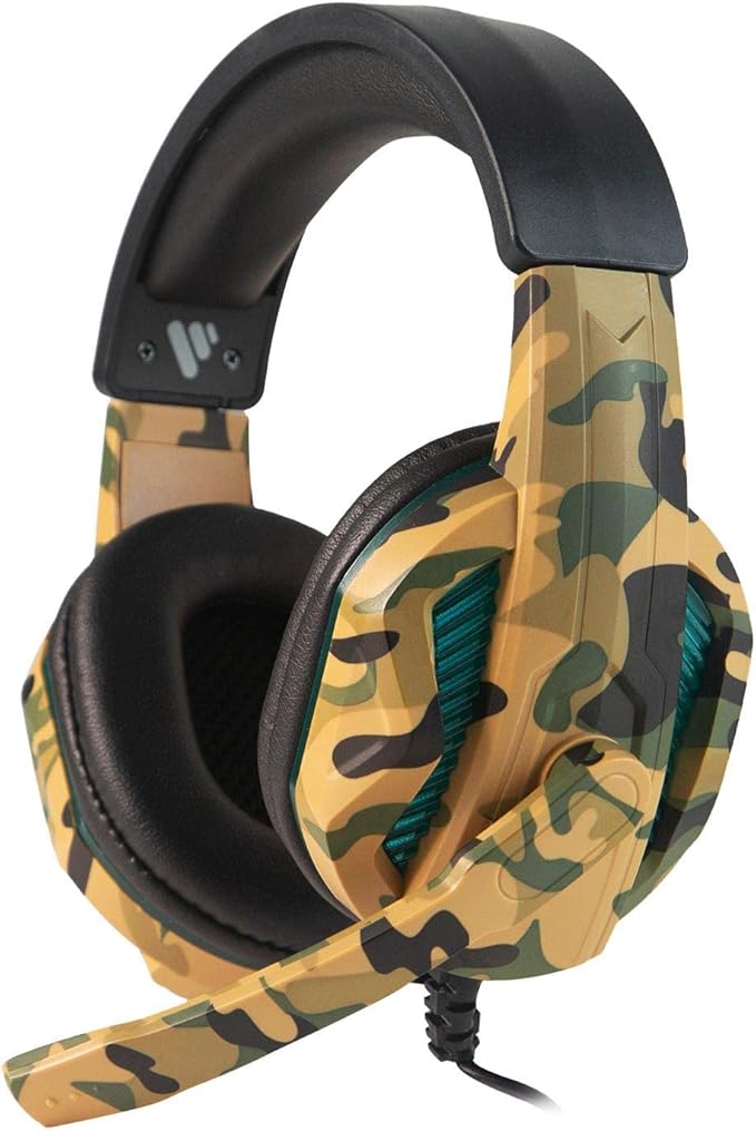 Vybe Comfortable Brown Gaming Headset with Mic, Over-Ear Design, RGB Light 
